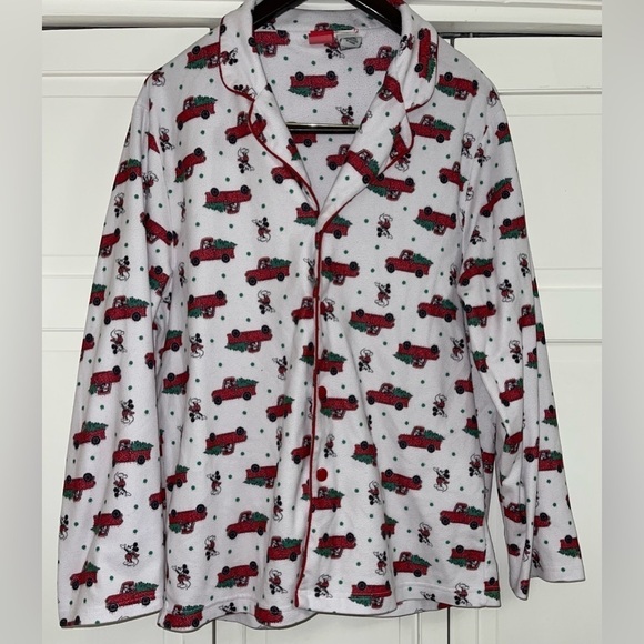 Disney Mickey Mouse Red Truck Christmas Tree Flannel Holiday 2 Piece Medium - Picture 3 of 11